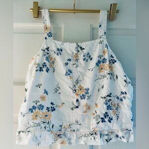 abercrombie kids Textured Button-Through Top White Floral Girls 13/14